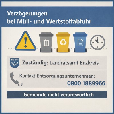 Verzögerungen bei Müllabfuhr in Friolzheim halten an